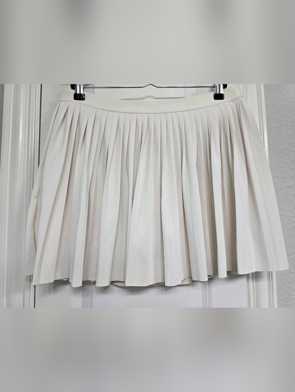 Prince Cream Pleated Mini Skirt